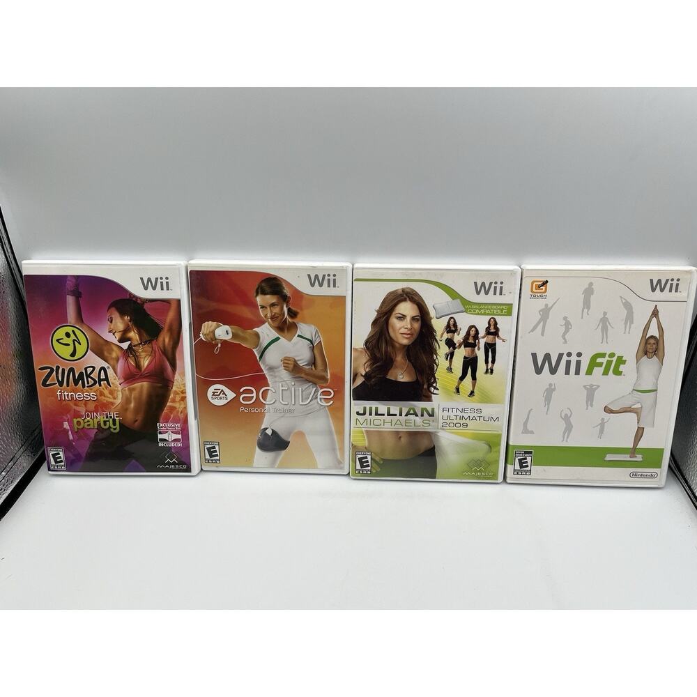Wii Lot of 4 WII Fit, Cardio, Zumba Fitness, Jillian Michaels Fitness